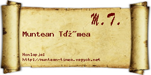 Muntean Tímea névjegykártya